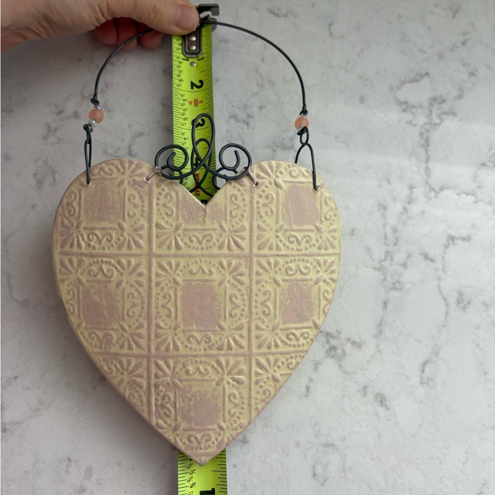 Decorative Heart Hanging decor pale pink - Picture 5 of 6